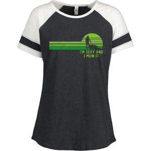 Lawn Mowing Landscaping Im Sexy And I Mow It Enza Ladies Jersey Colorblock Tee