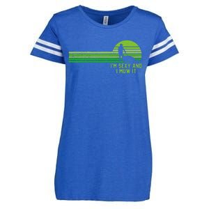 Lawn Mowing Landscaping Im Sexy And I Mow It Enza Ladies Jersey Football T-Shirt