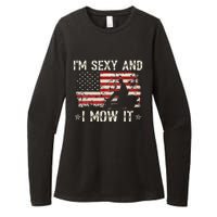 Lawn Mowing Landscaping IM Sexy And I Mow It Flag Womens CVC Long Sleeve Shirt