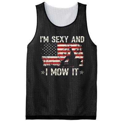 Lawn Mowing Landscaping IM Sexy And I Mow It Flag Mesh Reversible Basketball Jersey Tank