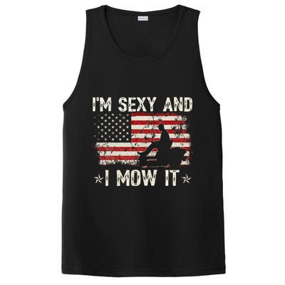 Lawn Mowing Landscaping IM Sexy And I Mow It Flag PosiCharge Competitor Tank