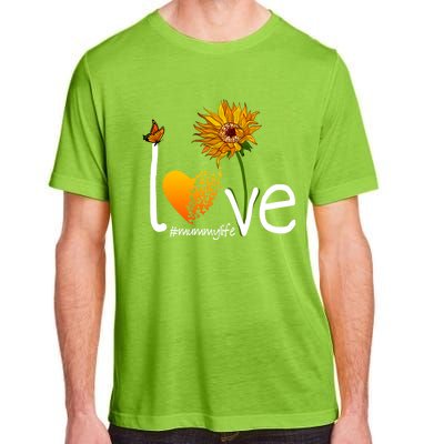 Love Mummy Life Mom Grandma Butterfly Sunflower Graphic Cool Gift Adult ChromaSoft Performance T-Shirt