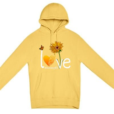 Love Mummy Life Mom Grandma Butterfly Sunflower Graphic Cool Gift Premium Pullover Hoodie