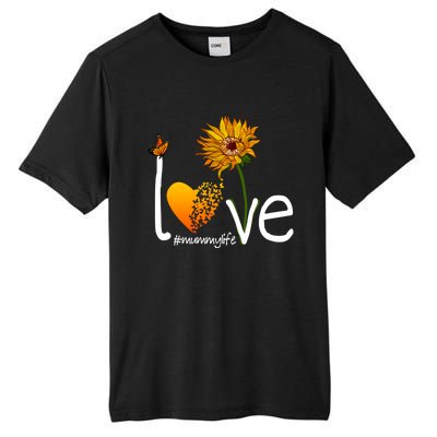 Love Mummy Life Mom Grandma Butterfly Sunflower Graphic Cool Gift Tall Fusion ChromaSoft Performance T-Shirt