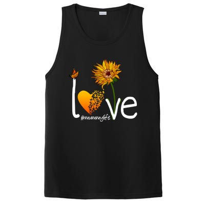 Love Mummy Life Mom Grandma Butterfly Sunflower Graphic Cool Gift PosiCharge Competitor Tank