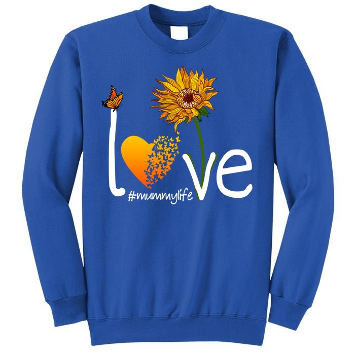 Love Mummy Life Mom Grandma Butterfly Sunflower Graphic Cool Gift Sweatshirt