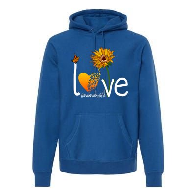 Love Mummy Life Mom Grandma Butterfly Sunflower Graphic Cool Gift Premium Hoodie