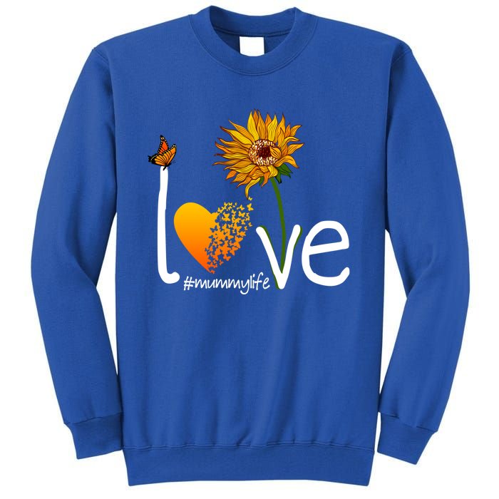 Love Mummy Life Mom Grandma Butterfly Sunflower Graphic Cool Gift Tall Sweatshirt