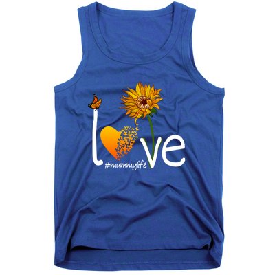 Love Mummy Life Mom Grandma Butterfly Sunflower Graphic Cool Gift Tank Top