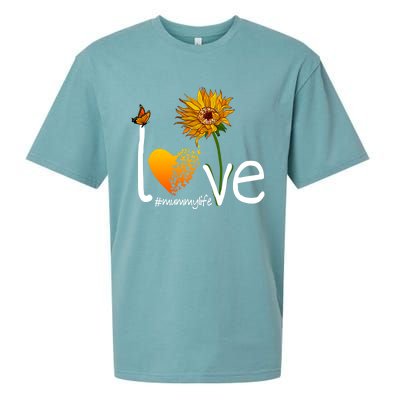 Love Mummy Life Mom Grandma Butterfly Sunflower Graphic Cool Gift Sueded Cloud Jersey T-Shirt