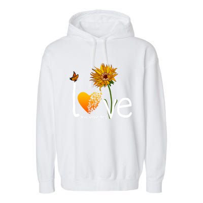 Love Mummy Life Mom Grandma Butterfly Sunflower Graphic Cool Gift Garment-Dyed Fleece Hoodie