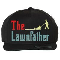 Lawn Mowing Lawnfather Mower Gardening Dad Father Day Gift Wool Snapback Cap