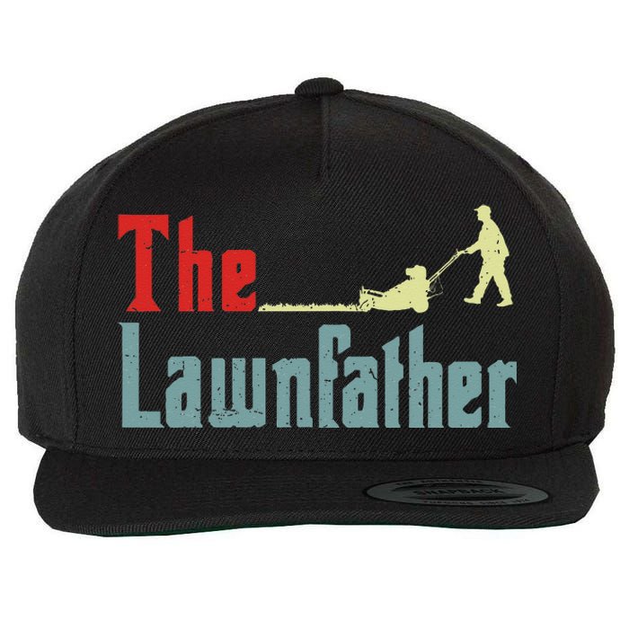 Lawn Mowing Lawnfather Mower Gardening Dad Father Day Gift Wool Snapback Cap