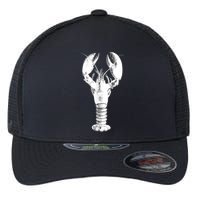 Large Maine Lobster in White Tee Flexfit Unipanel Trucker Cap