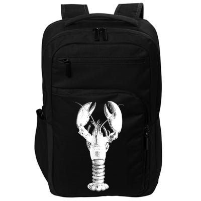 Large Maine Lobster in White Tee Impact Tech Backpack