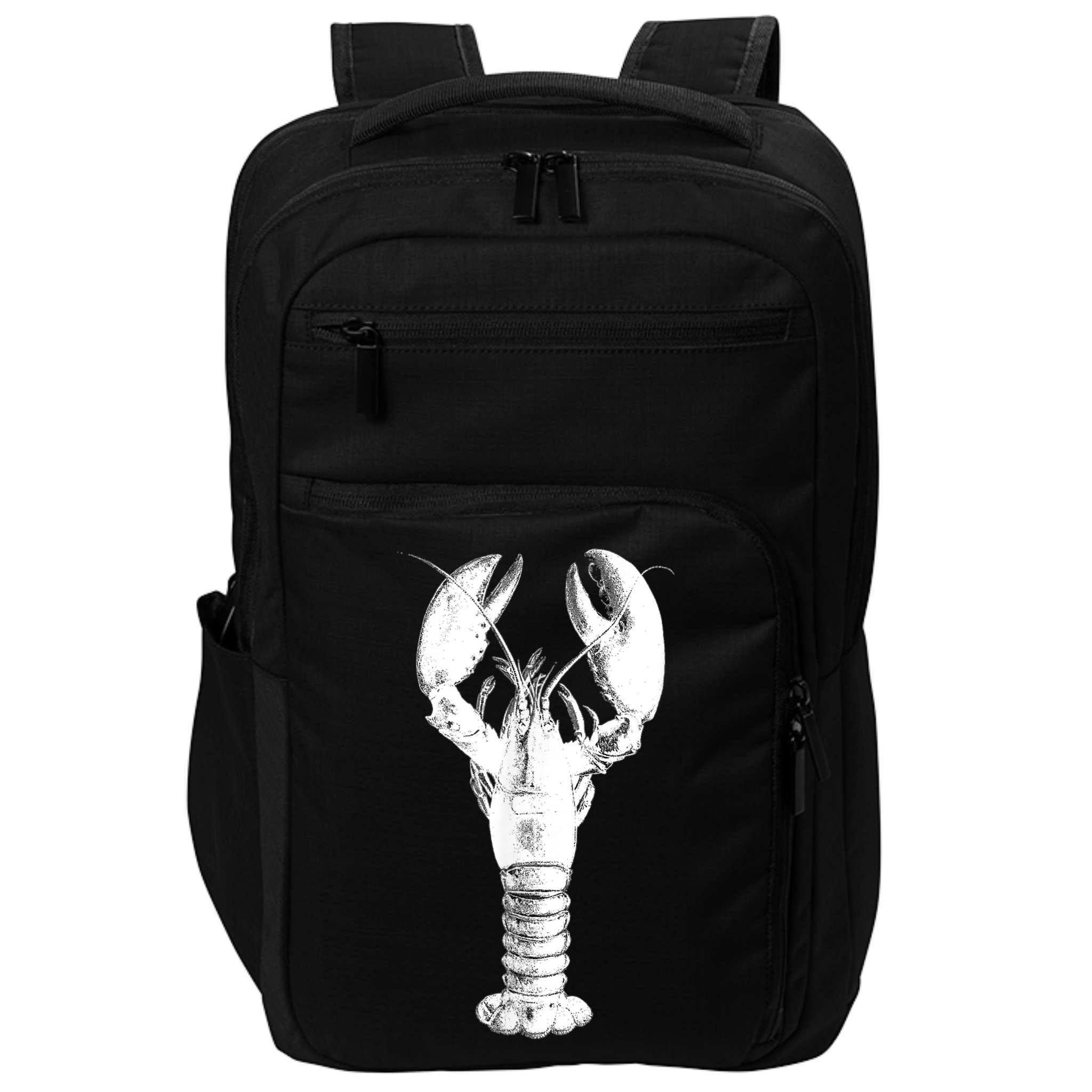 Large Maine Lobster in White Tee Impact Tech Backpack