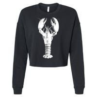 Large Maine Lobster in White Tee Cropped Pullover Crew