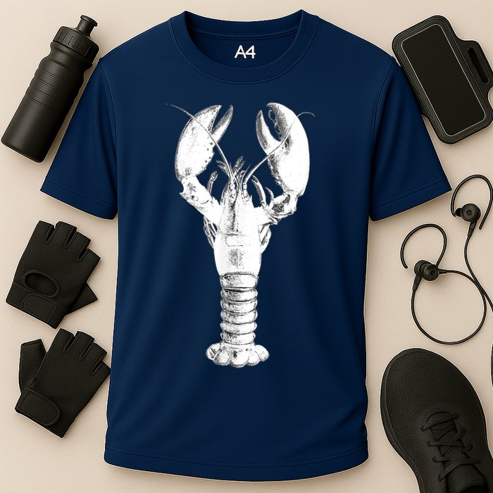 Large Maine Lobster in White Tee Performance Shirt