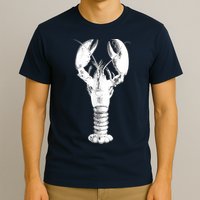 Large Maine Lobster in White Tee T-Shirt