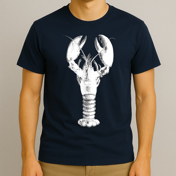 Large Maine Lobster in White Tee T-Shirt