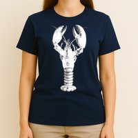 Large Maine Lobster in White Tee T-Shirt
