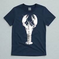 Large Maine Lobster in White Tee T-Shirt