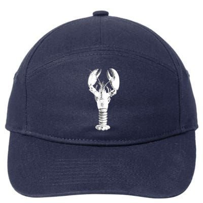 Large Maine Lobster in White Tee 7-Panel Snapback Hat