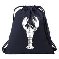 Large Maine Lobster in White Tee Drawstring Bag