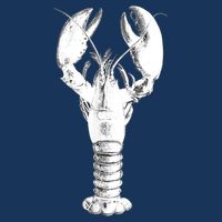 Large Maine Lobster in White Tee Drawstring Bag