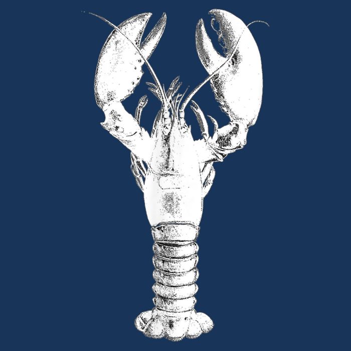 Large Maine Lobster in White Tee Drawstring Bag