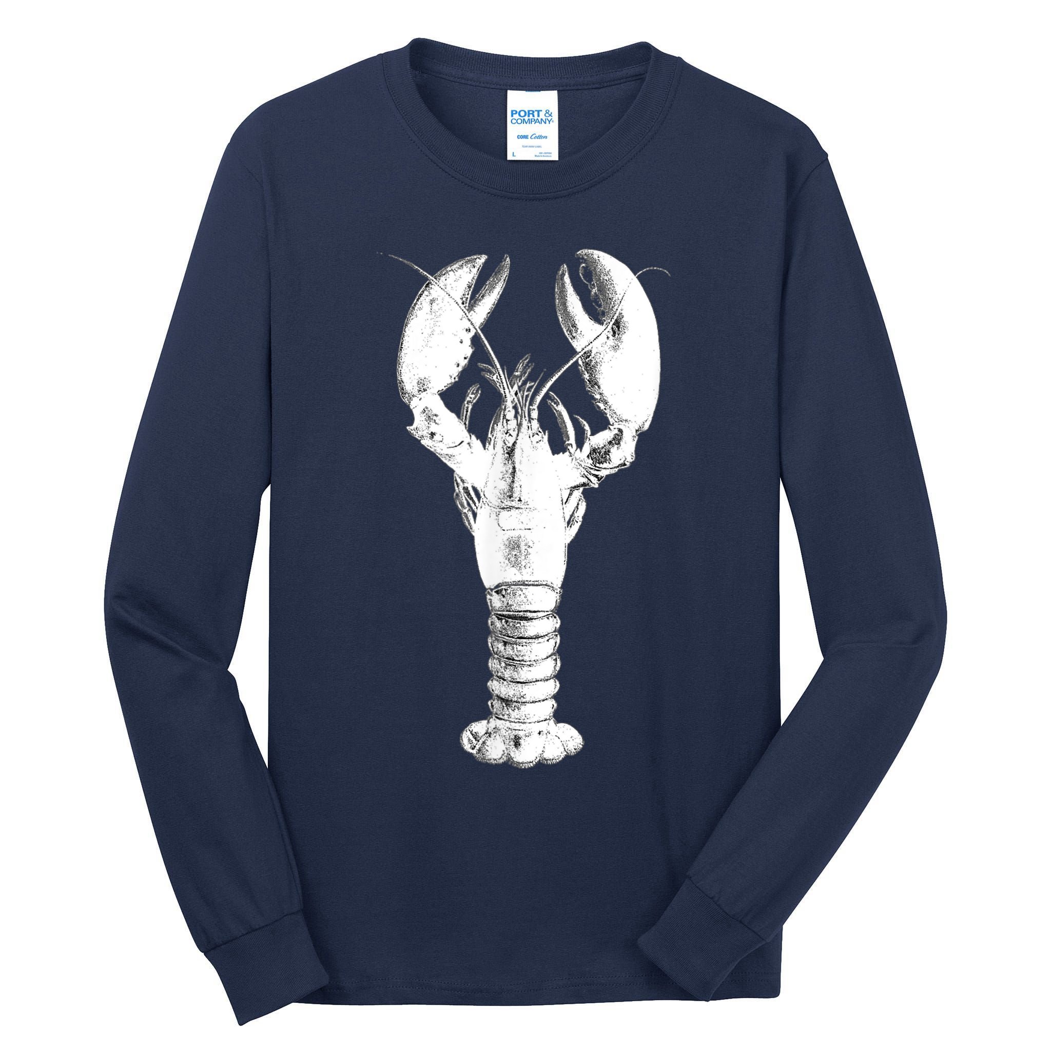 Large Maine Lobster in White Tee Tall Long Sleeve T-Shirt