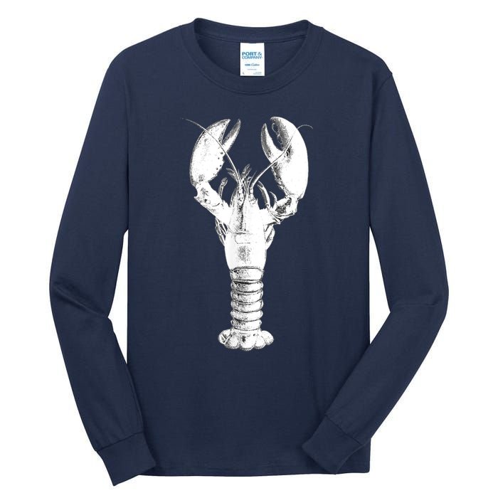 Large Maine Lobster in White Tee Tall Long Sleeve T-Shirt