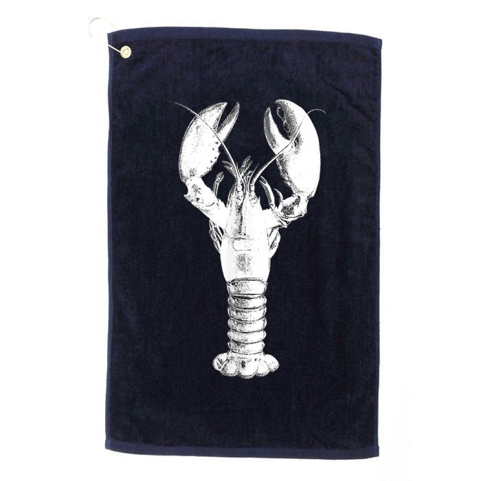 Large Maine Lobster in White Tee Golf Towel