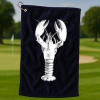 Large Maine Lobster in White Tee Golf Towel