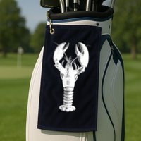 Large Maine Lobster in White Tee Golf Towel