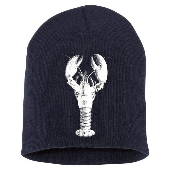Large Maine Lobster in White Tee Short Acrylic Beanie