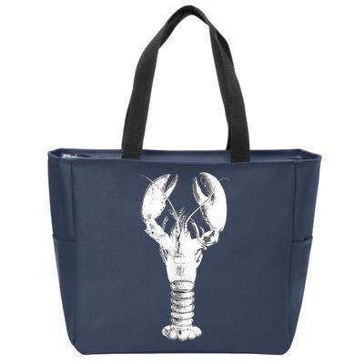 Large Maine Lobster in White Tee Zip Tote Bag