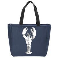 Large Maine Lobster in White Tee Zip Tote Bag