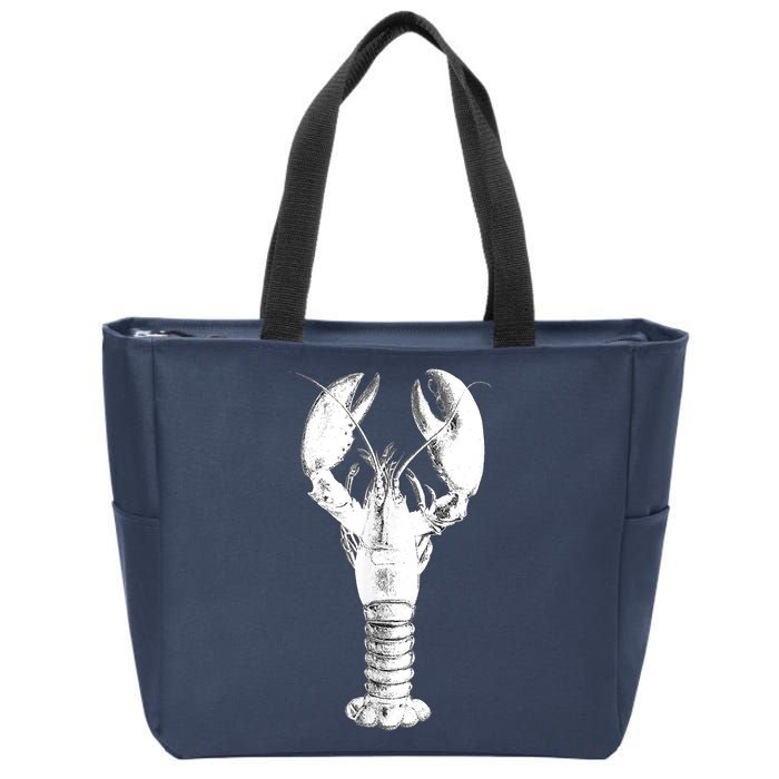 Large Maine Lobster in White Tee Zip Tote Bag