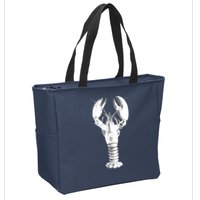 Large Maine Lobster in White Tee Zip Tote Bag