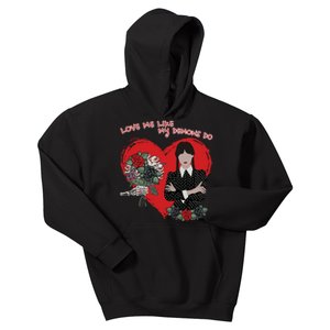 Love Me Like My Demons Do Funny Wednesday Valentine's Day Kids Hoodie