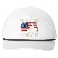 Lawn Mowing Landscaping Im Sexy And I Mow It Flag Snapback Five-Panel Rope Hat