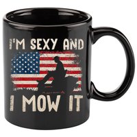Lawn Mowing Landscaping Im Sexy And I Mow It Flag 11oz C Handle Ceramic Mug