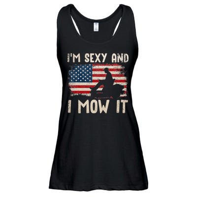 Lawn Mowing Landscaping Im Sexy And I Mow It Flag Ladies Essential Flowy Tank