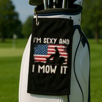 Lawn Mowing Landscaping Im Sexy And I Mow It Flag Golf Towel
