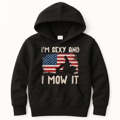 Lawn Mowing Landscaping Im Sexy And I Mow It Flag Kids Hoodie