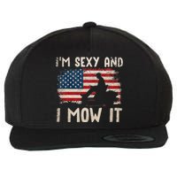 Lawn Mowing Landscaping Im Sexy And I Mow It Flag Wool Snapback Cap