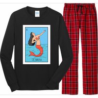 La Mermaid Lottery Gift The Mermaid Card Mexican Lottery Long Sleeve Pajama Set