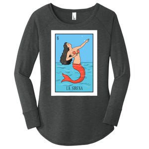 La Mermaid Lottery Gift The Mermaid Card Mexican Lottery Women's Perfect Tri Tunic Long Sleeve Shirt