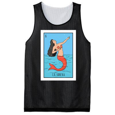 La Mermaid Lottery Gift The Mermaid Card Mexican Lottery Mesh Reversible Basketball Jersey Tank